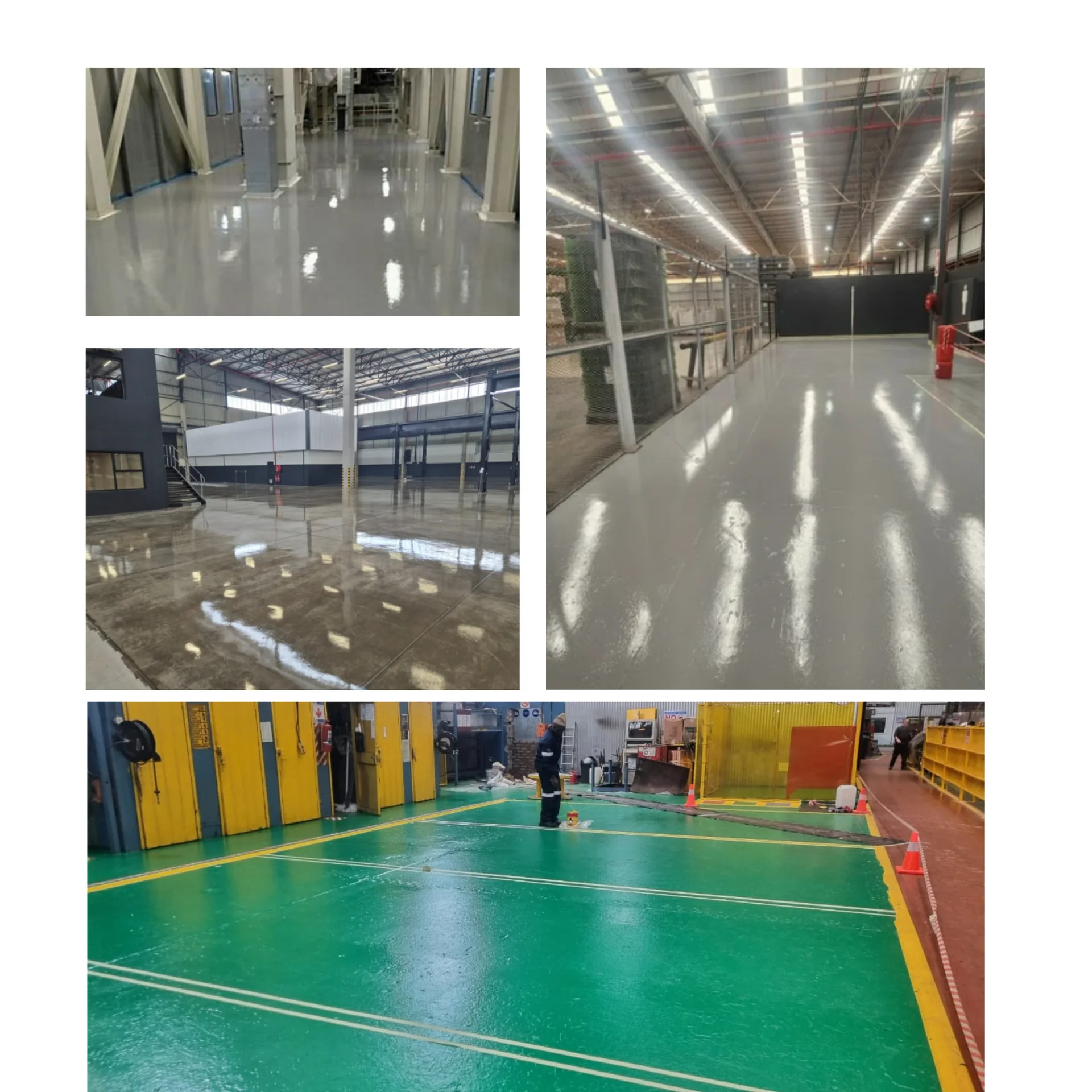 Epoxy floor coating industrial warehouse